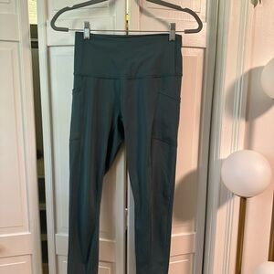 High-Waisted Green Women's Legging